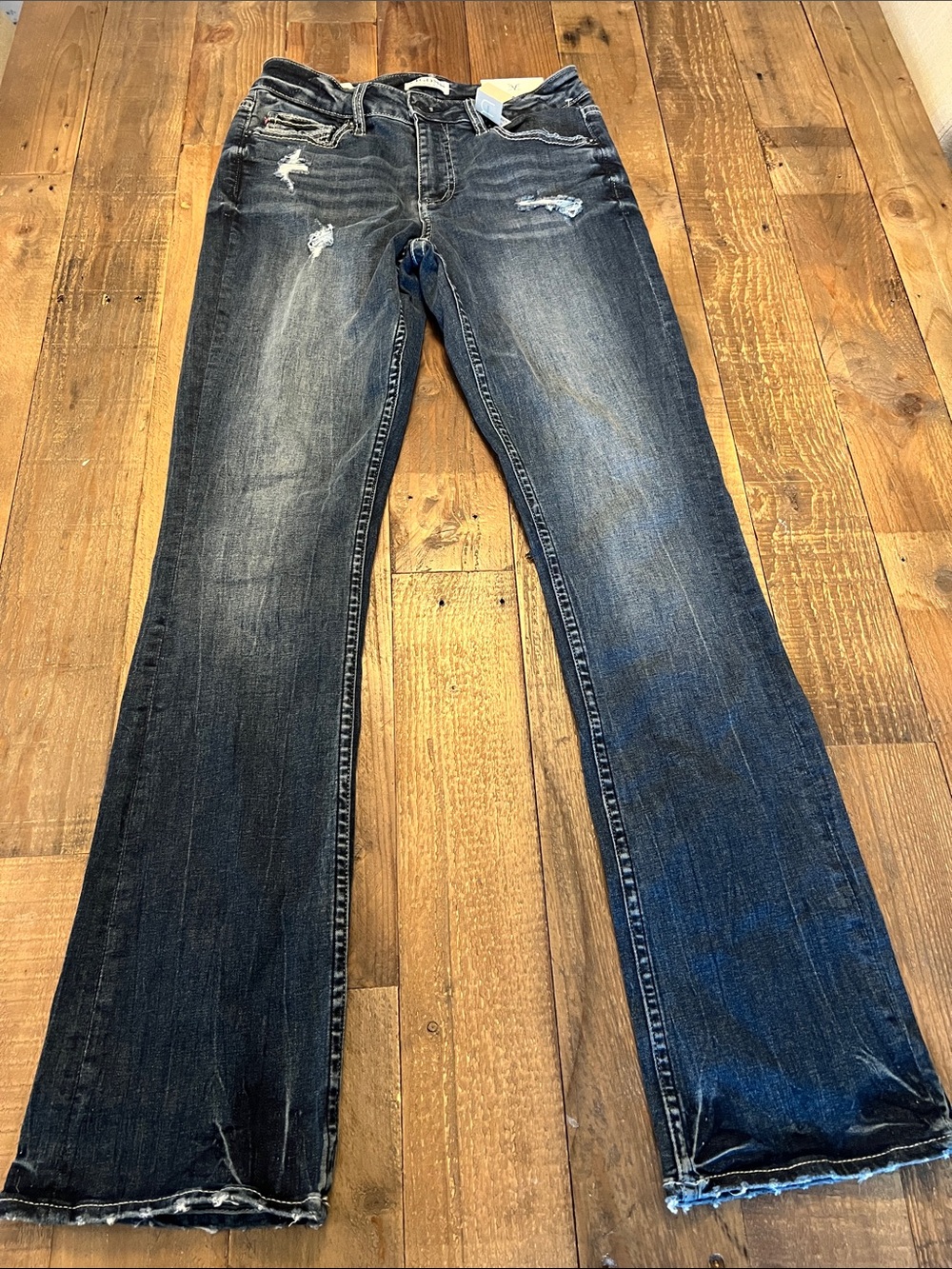 VIGOSS Dark Wash Women's Distressed Bootcut Jeans